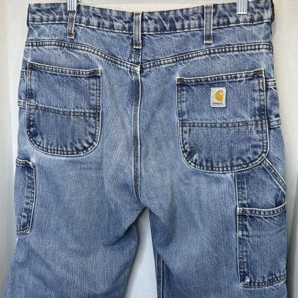Vintage Carhartt Carpenter Jeans 34x32 Y2K Medium Wash - Picture 5 of 8